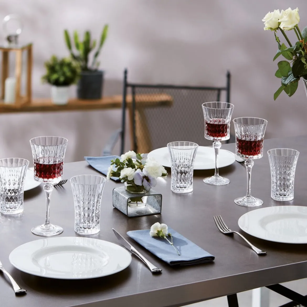 4 verres à pied 27 cl Lady Diamond