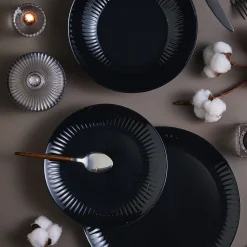 Assiette creuse 20 cm Cottage Noir