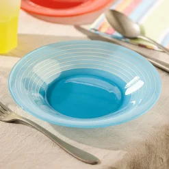Assiette creuse bleue 21,5 cm Factory