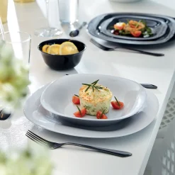 Assiette creuse grise 21 cm Carine