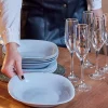 Assiette creuse grise 21 cm Carine