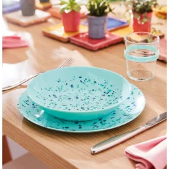 Assiette creuse turquoise 20 cm Venezia
