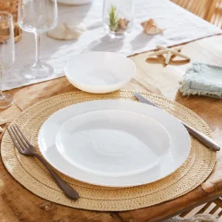 Assiette dessert blanche 19 cm Ammonite