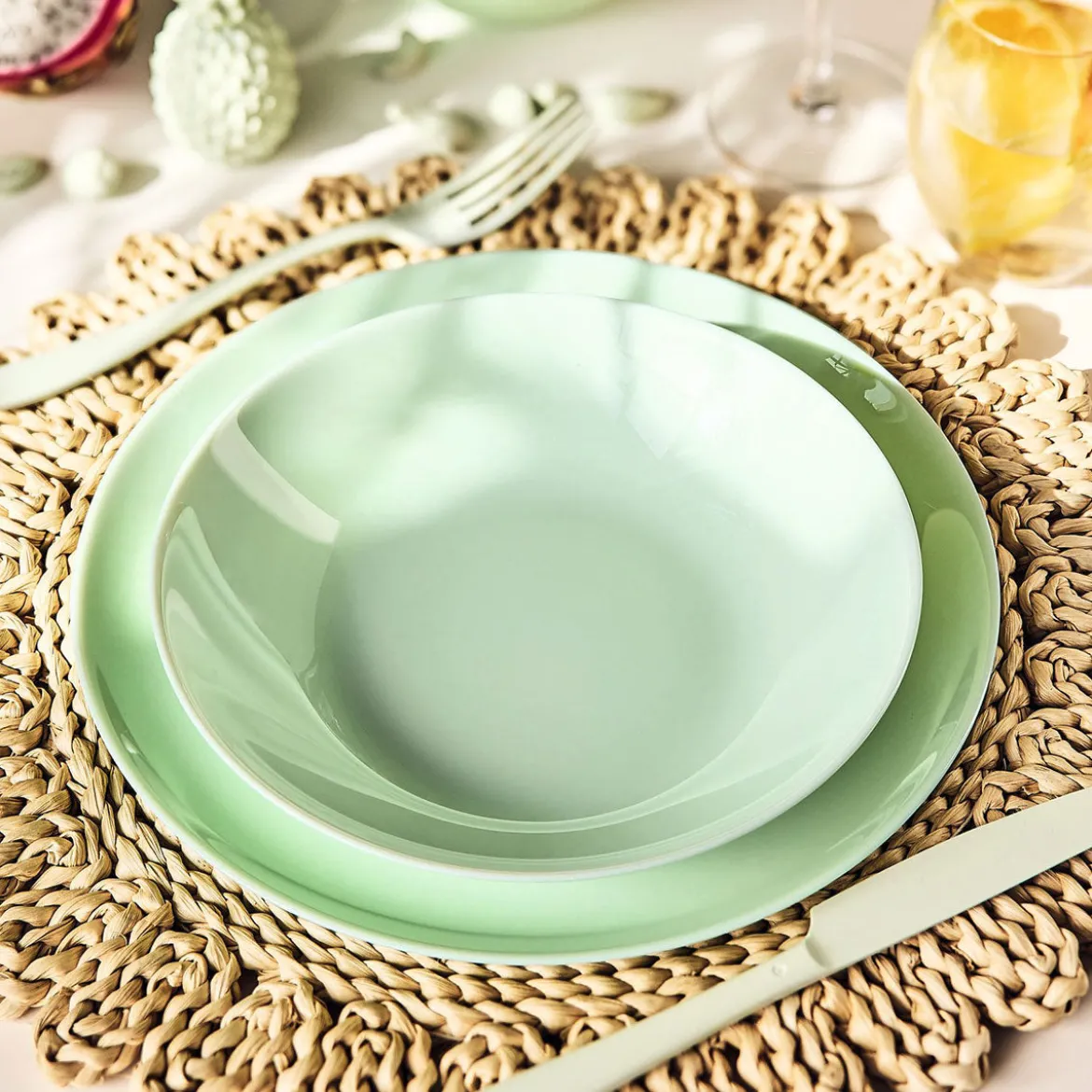Assiette plate 25 cm Diwali Paradise Green