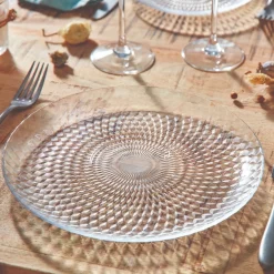 Assiette plate en verre 25 cm Pampille
