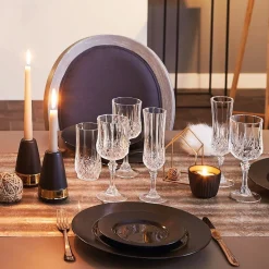Ensemble 18 pièces, verres à pied et gobelets Longchamp