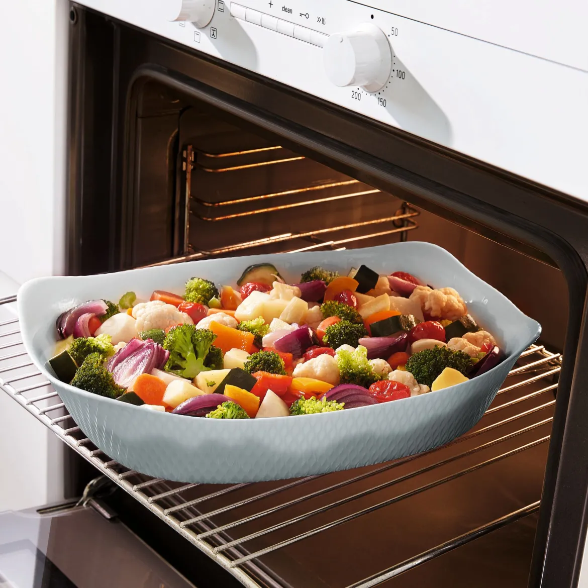 Plat rectangulaire 34x25 Smart Cuisine Wavy Granit