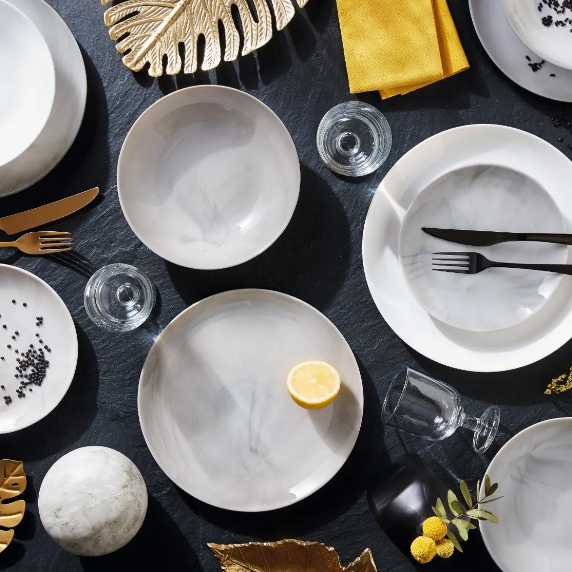 Service de table 18 pièces Diwali Marble